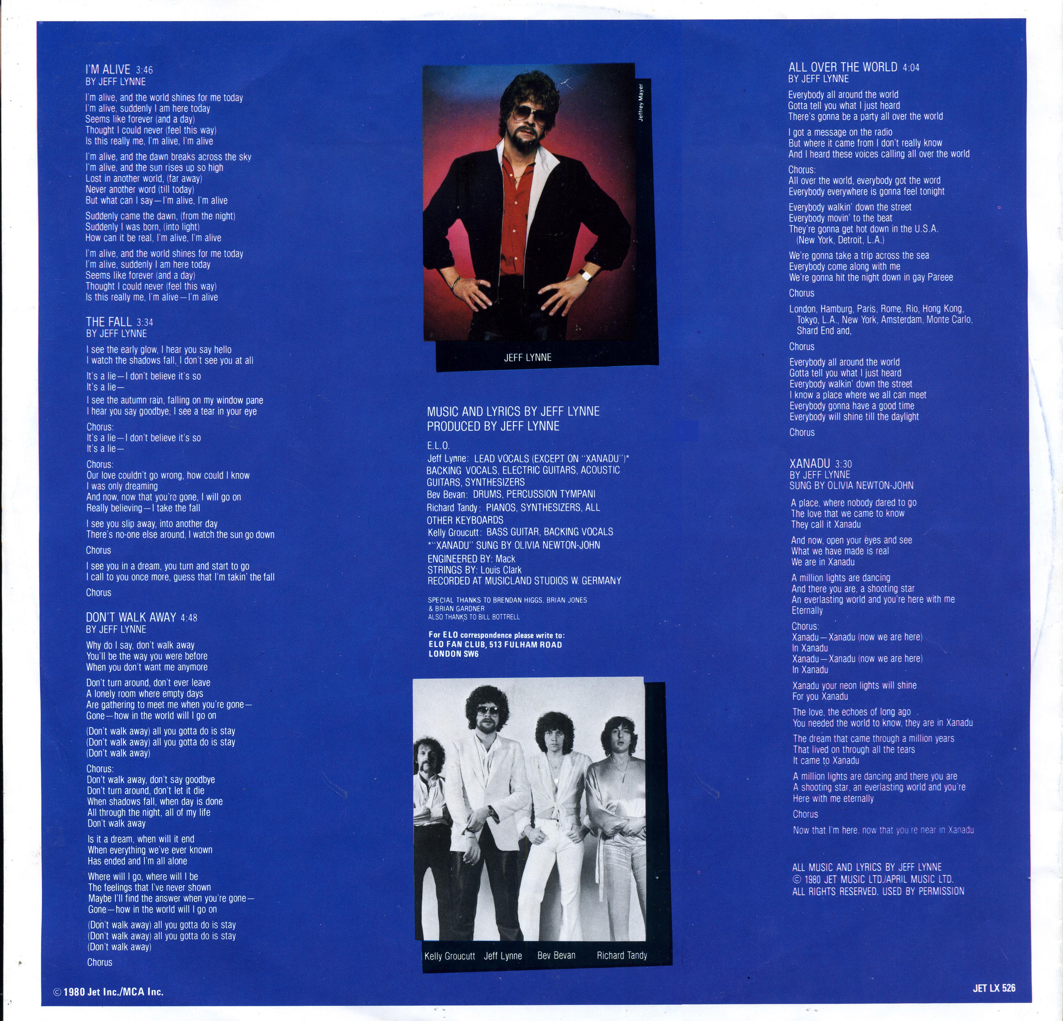 Electric Light Orchestra  Xanadu : LP Inside1  nl